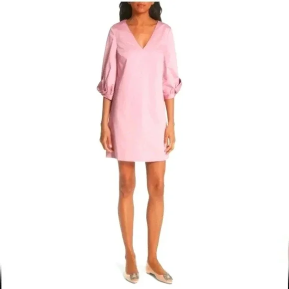 Ted Baker Pink Solyane Oversize Bow Sleeve Dress - Picture 1 of 9